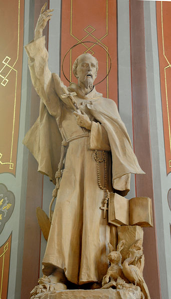 Statue of Saint Francis in the Parish church of St. Ulrich in Gröden - Ortisei