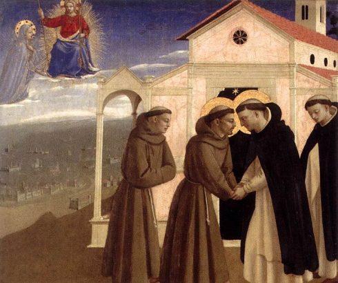 Meeting of Saint Francis and Saint Dominic as painted by Blessed Fra Angelico