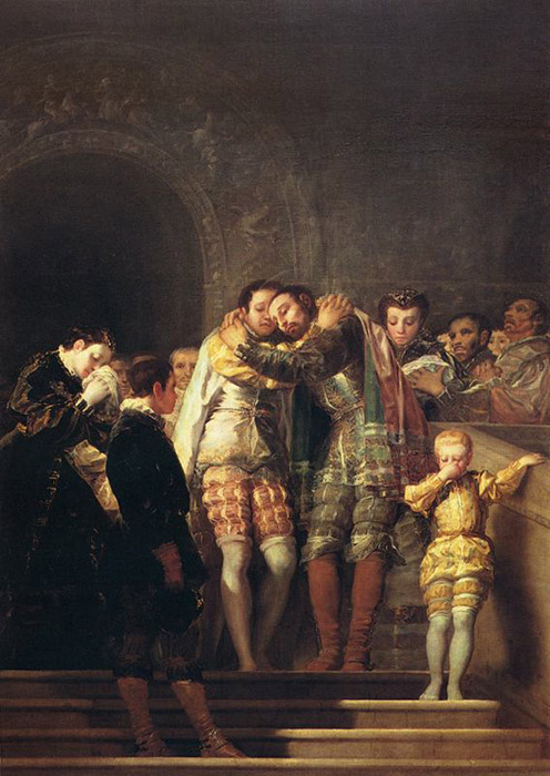 Saint Francis Borgia Taking Leave of His Relatives Painting by Francisco de Goya